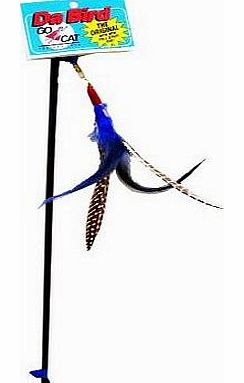 GoCat Feather Toys Da Bird Interactive Feather Cat Toy - Easy Store / Pull Apart Rod