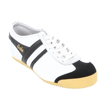 Classic White Black Leather Harrier Trainer