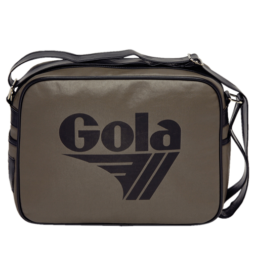 Gola Dark Taupe and Black Waxy Redford Shoulder Bag