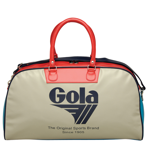 Gola Grey Red And Turquoise Reynolds Holdall Bag from