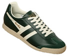 Harrier Dark Green/Off White Leather Trainers