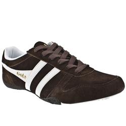 Gola Male Chase Suede Upper Fashion Trainers in Brown and White