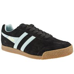 Male Harrier Suede Upper Fashion Trainers in Black and Blue, Dark Grey