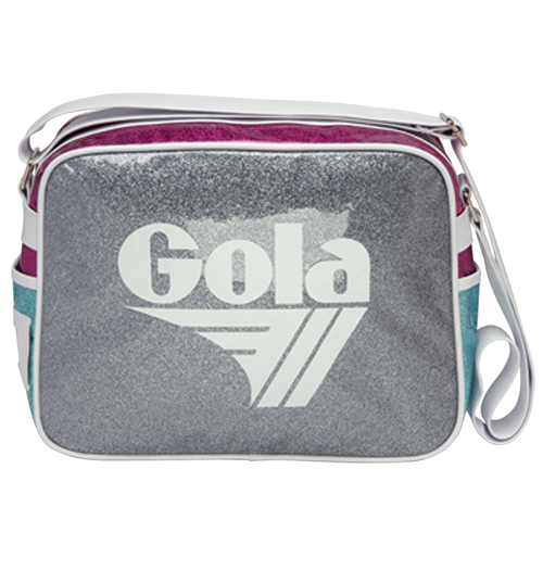 Gola Silver and Pink Redford Sparkle Shoulder Bag