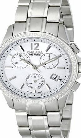 Golana Aura Pro Swiss Made Ladies Diamond Set Chronograph Watch AU200.5