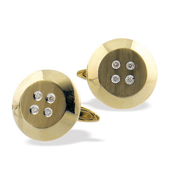 Gold Diamond Cuff Links (644)