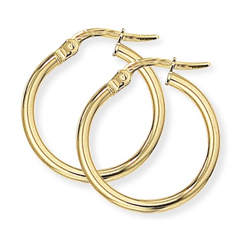 20mm Classic Hoop Earrings In 9 Carat Yellow Gold