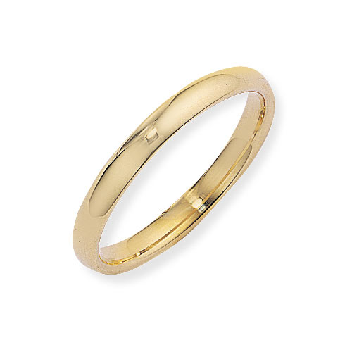 3mm Court Shape Band Ring Wedding Ring In 18 Ct Yellow Gold