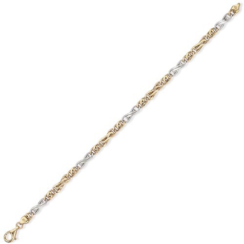 7.25 inch Fantasy Bracelet In 9 Carat Yellow and White Gold