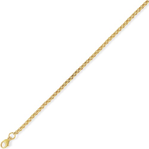 7.25 inch Traditional Round Belcher Bracelet In 9 Carat Yellow Gold
