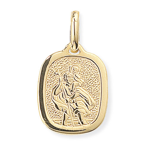 9ct Gold St Christopher Rectangular Pendant