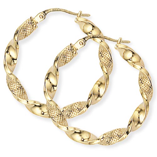 9ct Yellow Gold Twisted Earrings