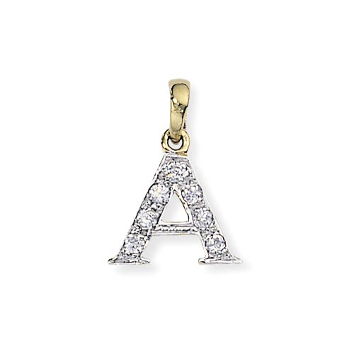 A Cubic Zirconia Initial Pendant In 9 Carat Yellow Gold
