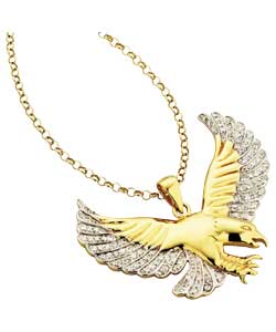 Plated Silver Cubic Zirconia Eagle Pendant