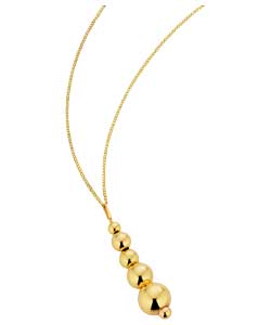 Gold Plated Silver Graduated Bead Pendant