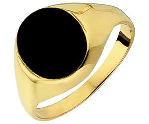 Plated Silver Onyx Signet Ring
