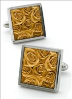 Gold Rose Cufflinks by Robert Charles