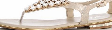 Gold Round Diamantes Sandals