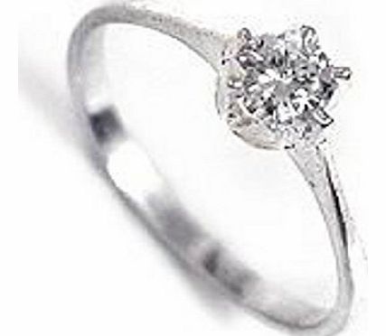 Engagement Sterling Silver Ring with Cubic Zirconias