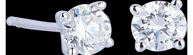 Goldsmiths 18ct White Gold 0.60ct Diamond Stud Earrings