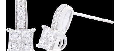 Goldsmiths 18ct White Gold 0.70ct Invisible Diamond Set
