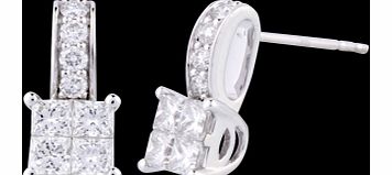 Goldsmiths 18ct White Gold 1.00ct Invisible Diamond Set