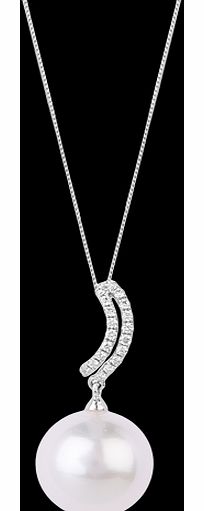 Goldsmiths 18ct White Gold 8.5-9mm Akoya Pearl 0.10ct
