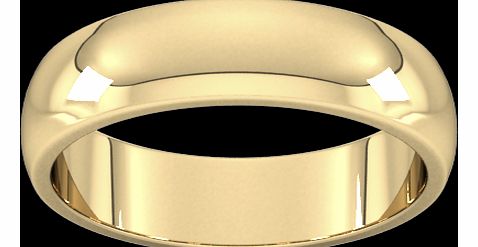 6mm D Shape Heavy Wedding Ring In 9 Carat
