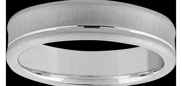 6mm gents offset wedding band in 18 carat white