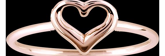 9 Carat Rose Gold Heart Ring - Ring Size L