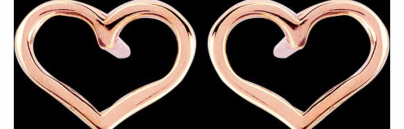 9 Carat Rose Gold Heart Stud Earrings
