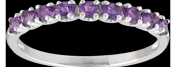 Goldsmiths Amethyst Eternity Ring in 9 Carat White Gold -