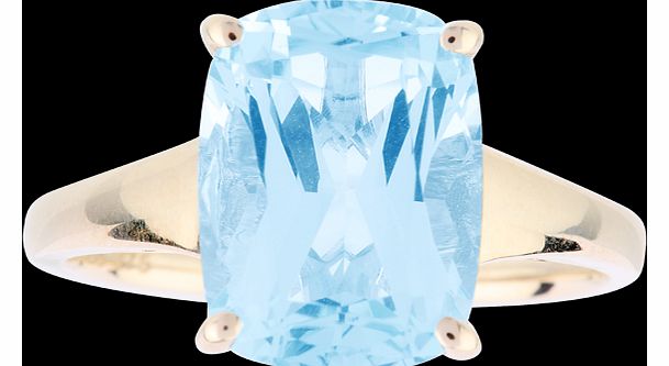 Goldsmiths Blue Topaz Ring in 9 Carat Yellow Gold
