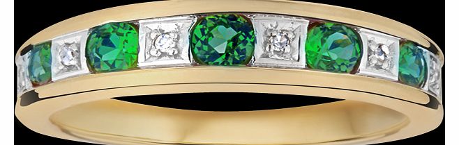 Goldsmiths Created emerald and diamond eternity ring in 9