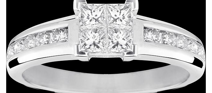 Goldsmiths Diamond cross over ring set on 9 carat yellow