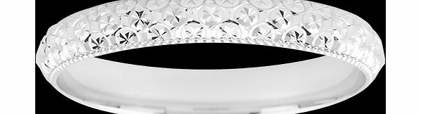 Goldsmiths Domed Sparkle Cut Ladies Wedding Ring in 9 Carat