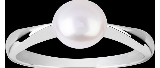 Goldsmiths Fresh Water Pearl Ring in 9 Carat White Gold