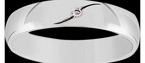 Gents diamond set polished 5mm wedding ring in