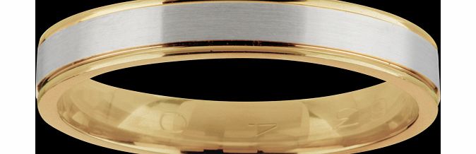 Goldsmiths Gents wedding band in 18 carat white and yellow