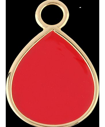 Goldsmiths Gold Vermeil Tear Drop Red Enamel Pendant Charm