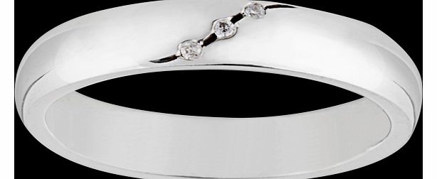 Goldsmiths Ladies diamond set 4mm wedding ring in 18 carat