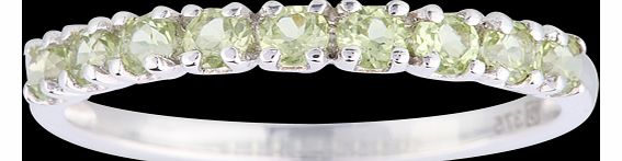 Goldsmiths Peridot Eternity Ring in 9 Carat White Gold -