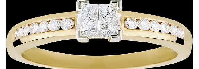 Goldsmiths Princess cut 0.33 total carat weight cluster and