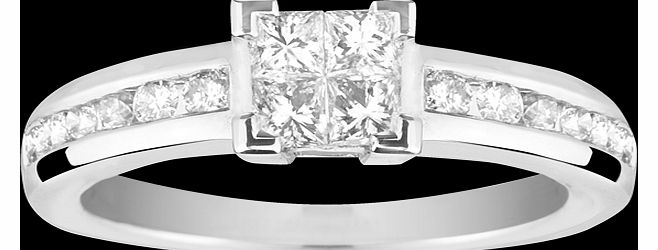 Goldsmiths Princess cut 0.50 total carat weight cluster and