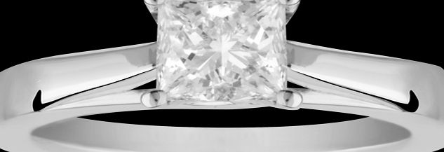 Goldsmiths Princess cut 1.00 carat solitaire diamond ring