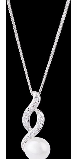 Goldsmiths Silver Fresh Water Pearl and Cubic Zirconia