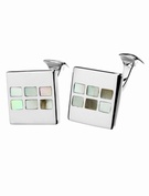 Goldsmiths Sterling Silver Pearl Square Cufflinks
