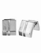 Goldsmiths Sterling Silver Striped Mother of Pearl Square