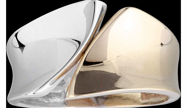 Goldsmiths Two Coloured Ring in 9 Carat Gold - Ring Size R