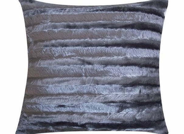GoldStar 18`` Sliver Shiny Stripes Faux Fur Cushion Covers By Goldstar